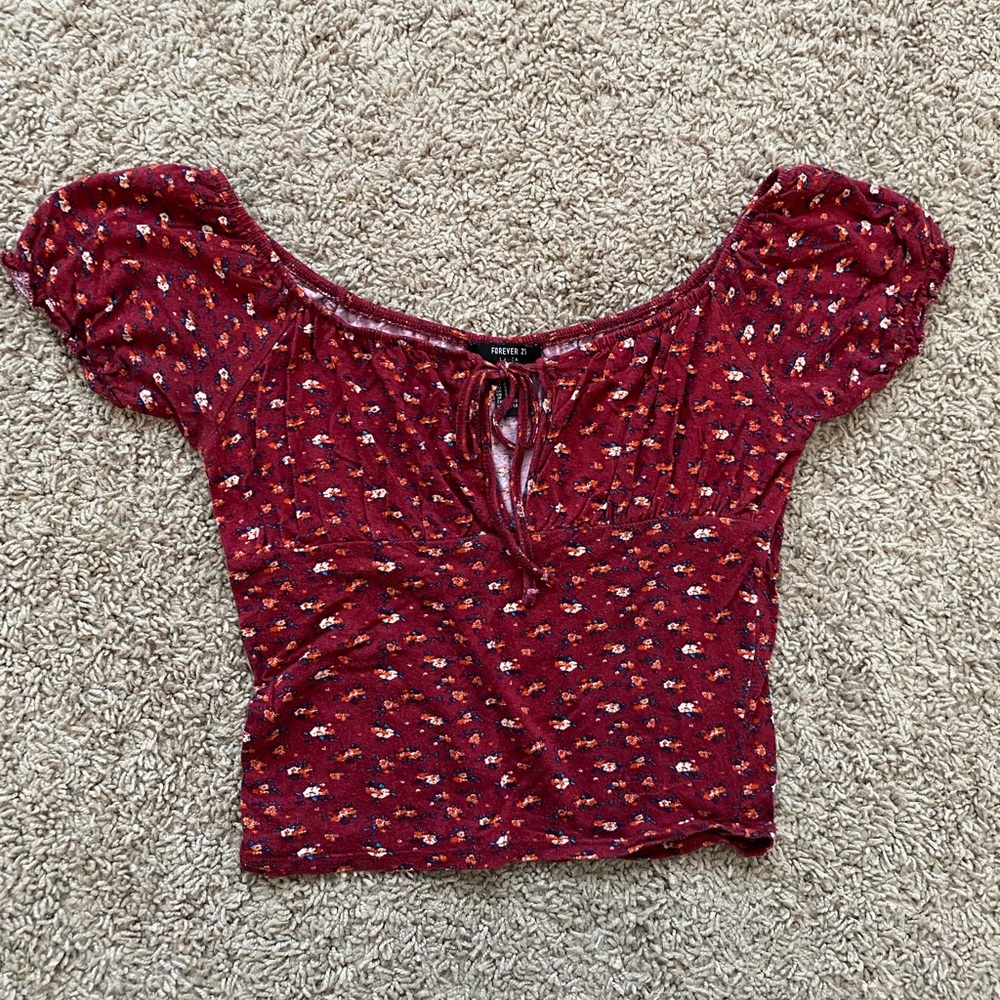 Forever 21 Red Floral Top